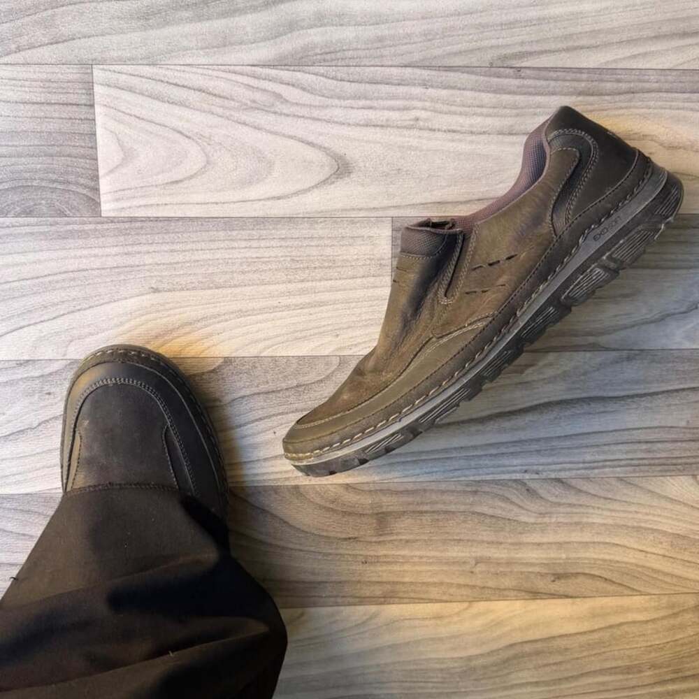 Rockport Slip On Loafers Men's 12 Black Leather Walking Shoes